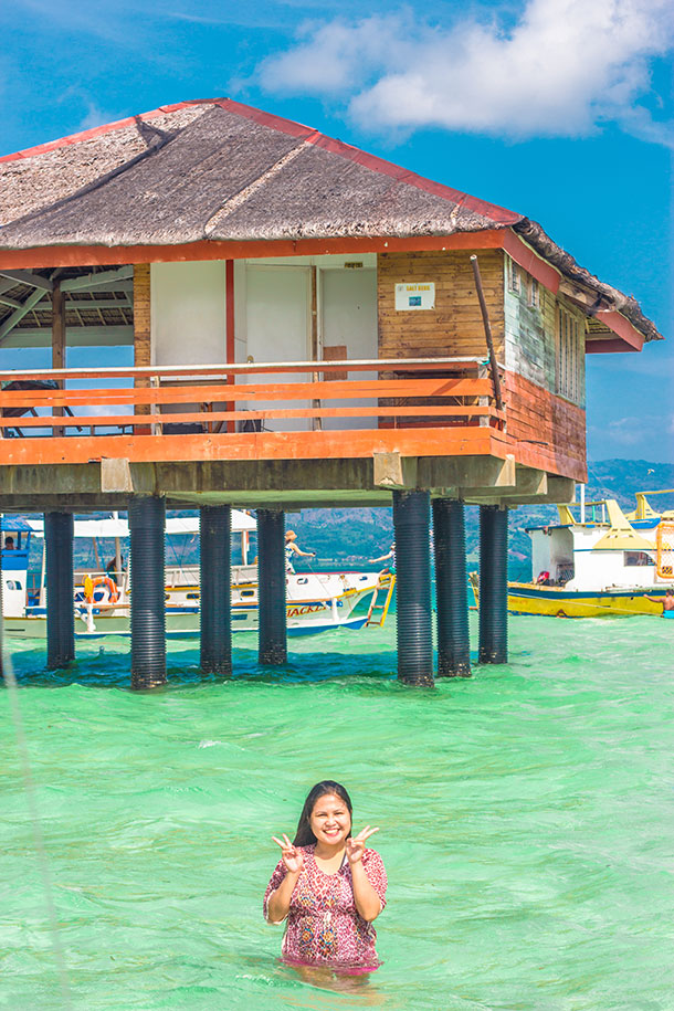 Enjoying the beach at the Manjuyod Sandbar