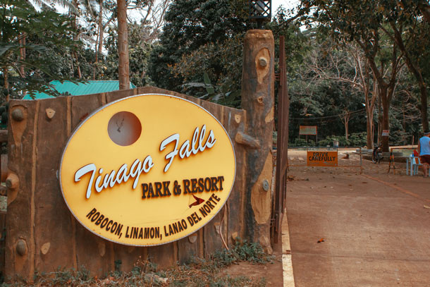 Tinago Falls Signage at the Entrance