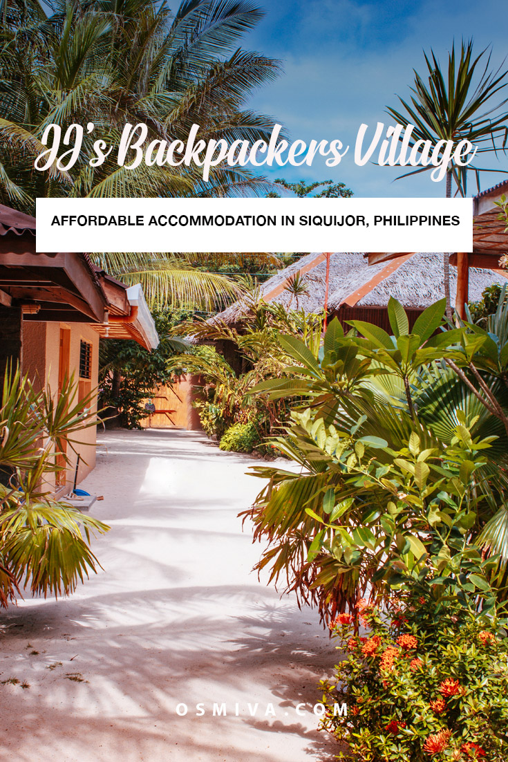 JJ's Backpackers Village: Affordable Accommodation in Siquijor, Philippines. Review of our stay at this budget hostel in Siquijor. Includes room rates of our stay, how to get here guide and the amenities that we have enjoyed. The hostel is a favourite among backpackers. #siquijoraccommodation #budgethostel #backpackersvillage #siquijorphilippines #travelaccommodation #hostelreview #osmiva