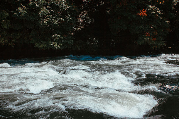 River Flowing from the Falls