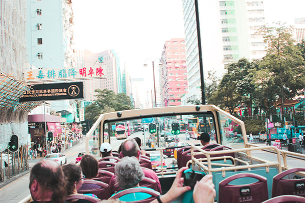 View from the Hop On Hop Off Bus Hong Kong