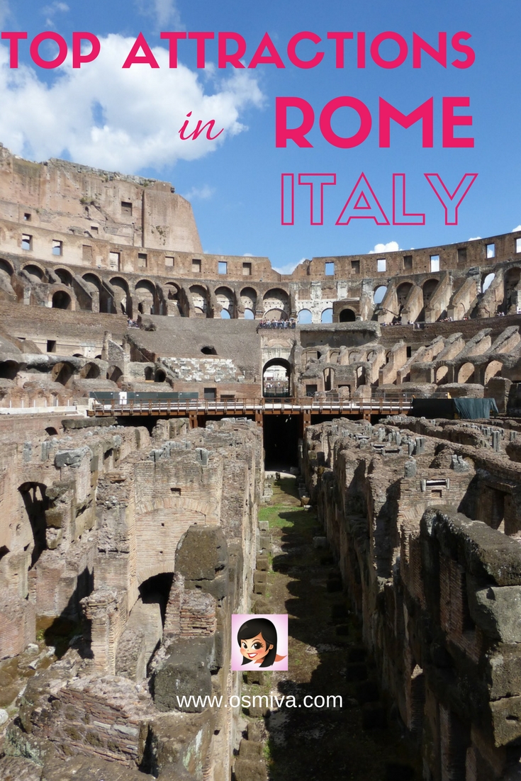 Top Attractions in Rome, Italy. List of amazing places to visit when in Rome. #romeitaly #romeattractions #osmiva