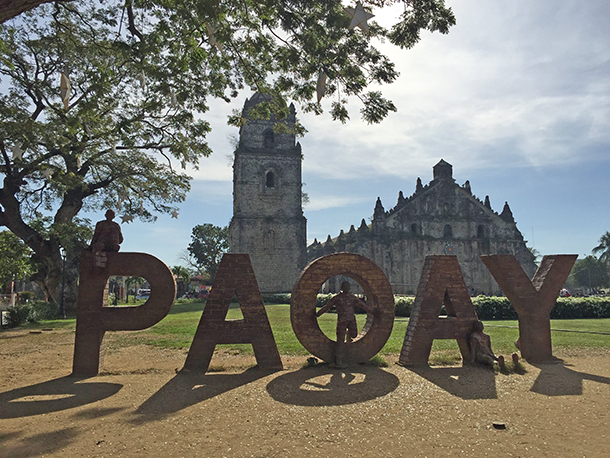 Ilocos Norte Tourist Spots: Paoay Church Marker