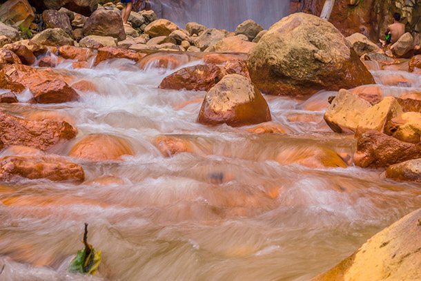 Water from the Pulangbato Waterfalls