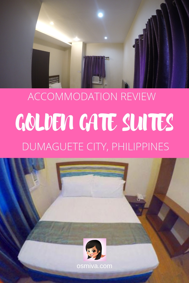 Dumaguete Hotel: A Review of the Golden Gate Suites Dumaguete Philippines. Our experience at staying at the hotel. #travelaccommodation #goldengatesuites #dumaguetephilippines #dumaguetehotels #hotelreview #osmiva