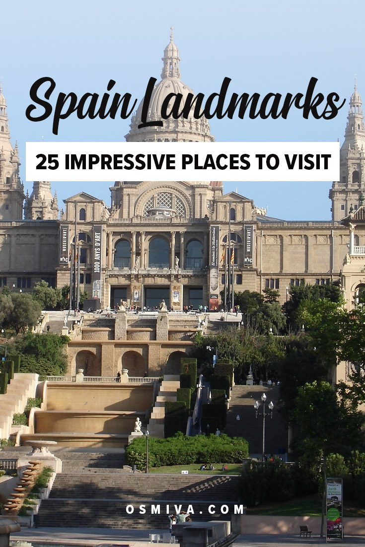 Spain’s Remarkable Landmarks that you should visit. Great places to visit in Spain. Landmarks include palaces, cathedrals, museums and so much more! #spain #spainlandmarks #travel #osmiva